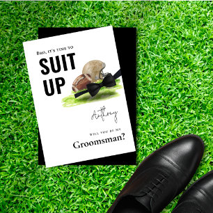 Invitation Chic Aquarelle Football Tuxedo Costume Up Groomsma