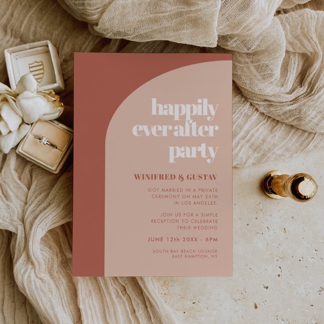 Invitation Chic arche en terre cuite Heureux toujours après l (Créateur téléchargé)