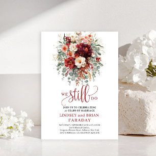 Invitation Chic automne Marsala Floral Nous sommes toujours I
