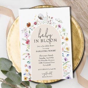Invitation Chic Baby in Bloom Baby shower ivoire