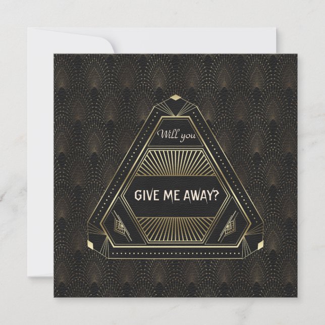 Invitation Chic Black Gold Great Gatsby Me Donnerez-Vous (Devant)