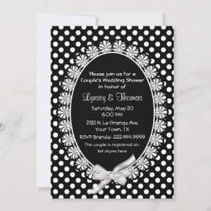 Invitation Chic Black & White Couple Wedding shower