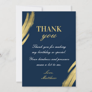 Invitation Chic Bleu Marine Or Élégant Anniversaire