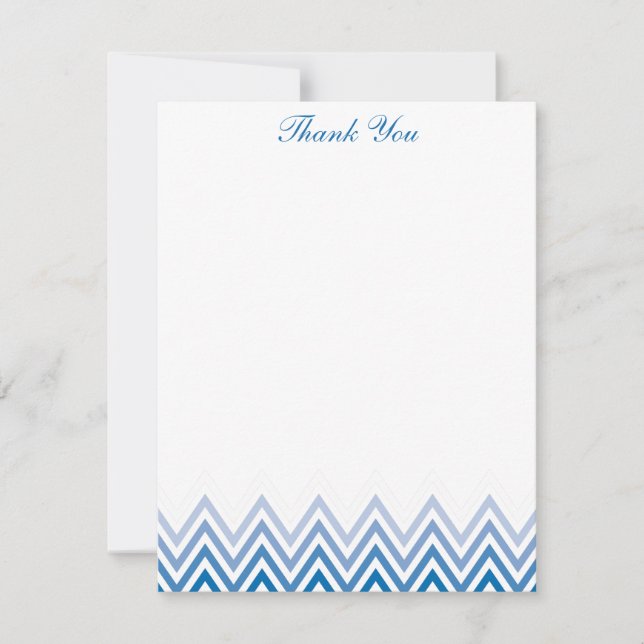 Invitation Chic Blue Ombre Chevrons (Devant)