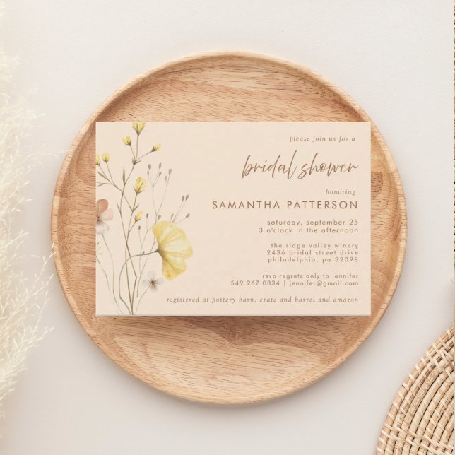 Invitation Chic Boho Fleur sauvage de douche nupti (Créateur téléchargé)