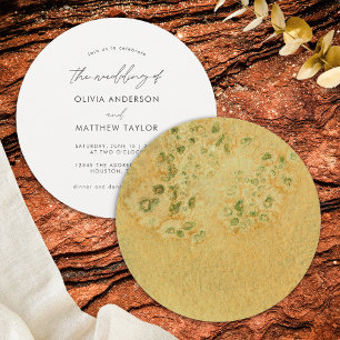 Invitation Chic Boho Green Watercolor Art Mariage