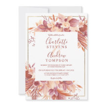Chic boho mariage d'aquarelle fleurie en terre cui