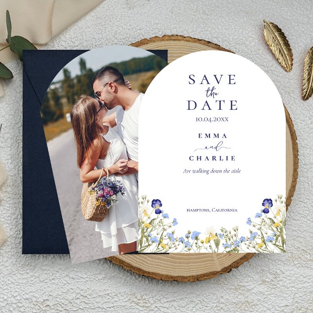 Invitation Chic Boho Photo Wedding Enregistrer la date (Créateur téléchargé)