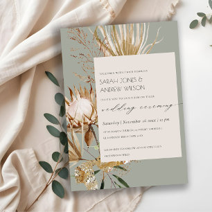 Invitation Chic Boho Protea Sec Palm Floral Mariag