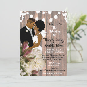 Invitation Chic Boho Rustic Lights mariée et Mariage de chamb
