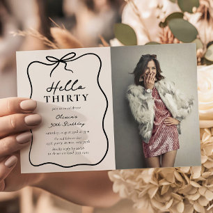 Invitation Chic Bonjour Trente' Photo 30e Anniversaire
