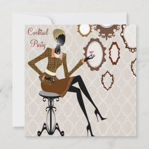 Invitation Chic Boutique Damask Cocktail Party