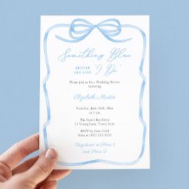Invitation Chic Bow Quelque Chose De Bleu Avant De Faire Fête