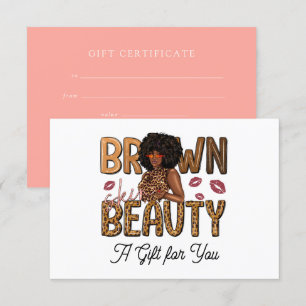 Invitation Chic Brown Beauty Bon Cadeau
