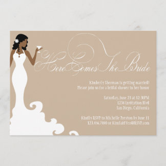 Invitation Chic Brown voici l'Invitation de douche de mariée