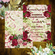 Chic Burgundy Rouge Rustique Rose personnalisé