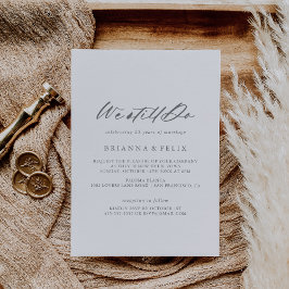 Invitation Chic Calligraphie Argent Nous Faisons Toujours Vow