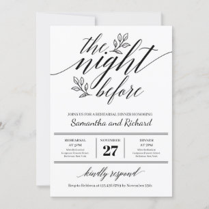 Invitation Chic calligraphie ornement floral la veille