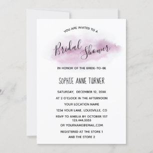 Invitation Chic Calligraphie rose Aquarelle Fête des mariées