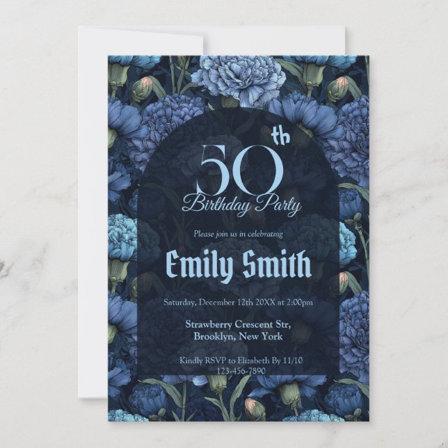 Invitation Chic Carnation Aesthetic Nature-Inspired Parties (Devant)