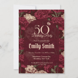 Invitation Chic Carnation Charm Birthday Present