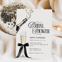 Chic Champagne Mariage Fête de Fiançailles Noir et