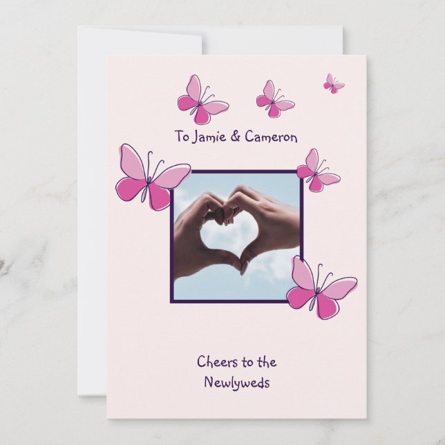 Invitation Chic Cheers to the Newlyweds Félicitations Card (Devant)