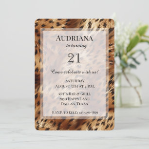 Invitation Chic Cheetah Poster de animal Anniversaire