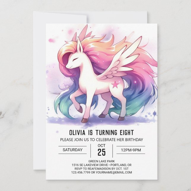 Invitation Chic Cheval Editable Anniversaire (Devant)