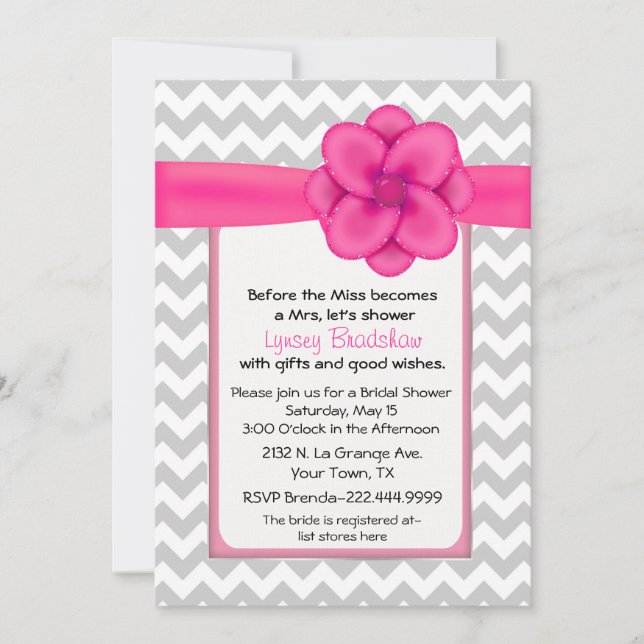 Invitation Chic Chevron Bridal Shower (Devant)