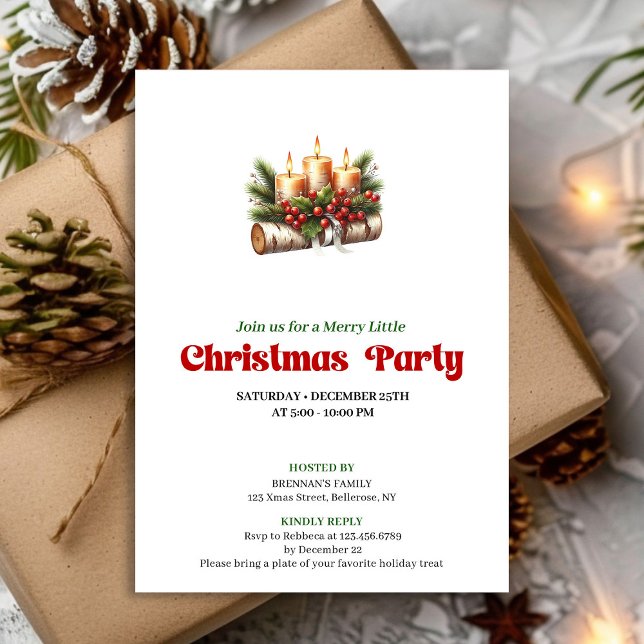 Invitation Chic Christmas Candles Holiday Party Invite (Chic Christmas Candles Holiday Party Invite)