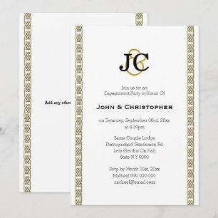 Invitation Chic classe celtique mariage gay solennel Personna