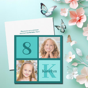 Invitation Chic Collage Photo Fête d'anniversaire personnalis