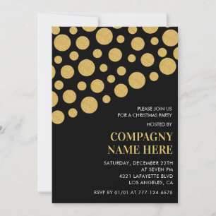 Invitation Chic Company Noël Party Black Gold