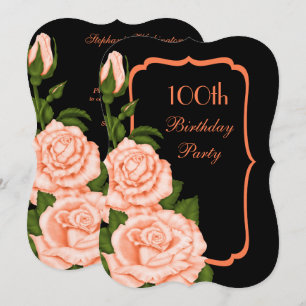 Invitation Chic Corner Roses de corail 100e anniversaire