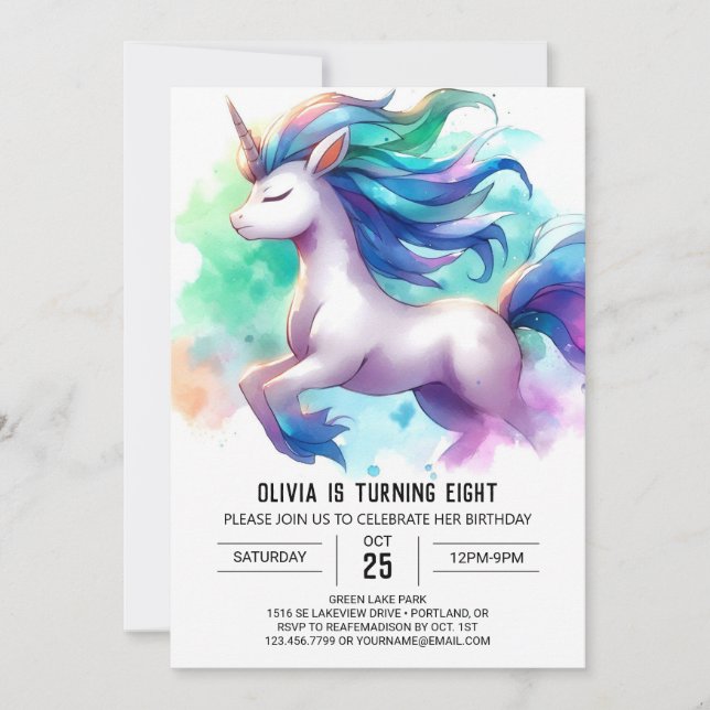 Invitation Chic Custom Horse Anniversaire (Devant)