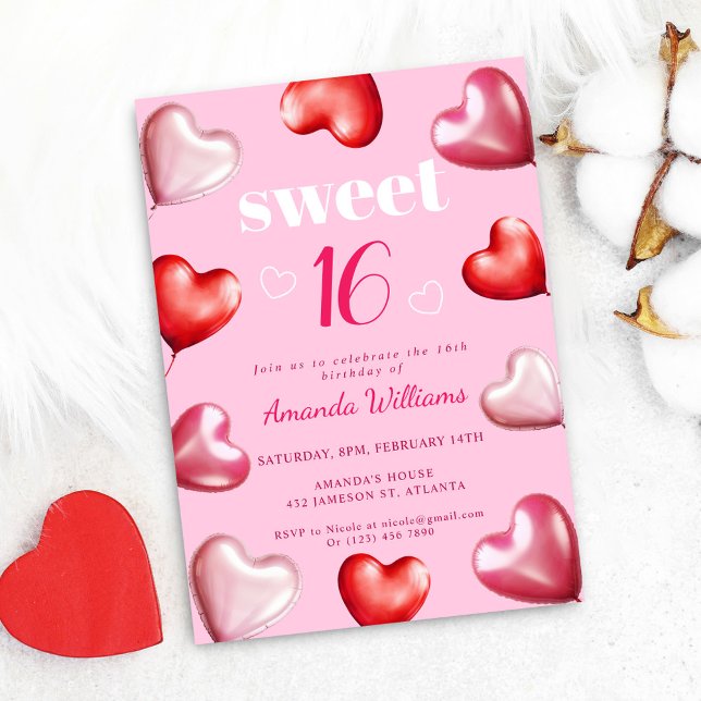 Invitation Chic Cute Girly Rose Sweet 16 Anniversaire (Chic Cute Girly Pink Sweet 16 Birthday Party Invitation)