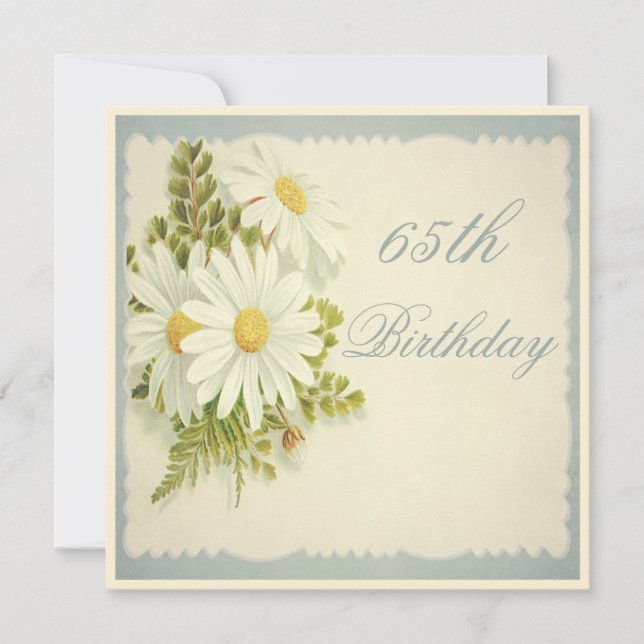 Invitation Chic Daisies Vintages 65e anniversaire (Devant)