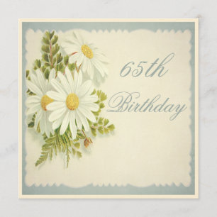 Invitation Chic Daisies Vintages 65e anniversaire