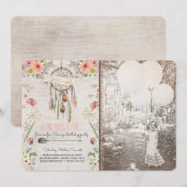 Invitation chic de fête d'anniversaire de Boho