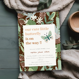 Invitation Chic Desert Retro Butterfly Garden Baby shower