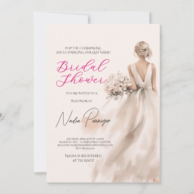 Invitation Chic Dressed for the Occasion Bridal Shower Party (Devant)