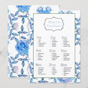 Invitation Chic Dusty Blue Blush Rose Fête des mariées Jeu