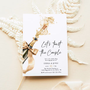 Invitation Chic Elegant Champagne Toast Gold Engagement