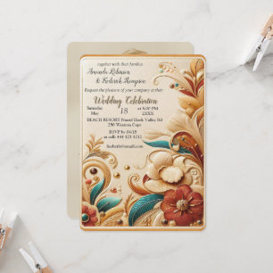 Invitation Chic, Elegant Crèmes & cuir texture fleur look