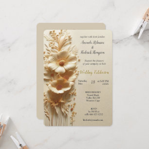 Invitation Chic, Elegant Crèmes & cuir texture fleur look