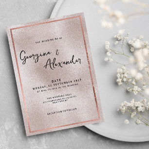 Invitation Chic élégant rose or parties scintillant dégradé m