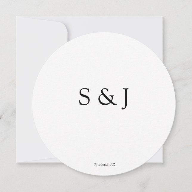 Invitation Chic Elegant Simple Blanc Moderne Cercle Minimalis (Devant)