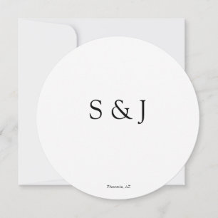 Invitation Chic Elegant Simple Blanc Moderne Cercle Minimalis