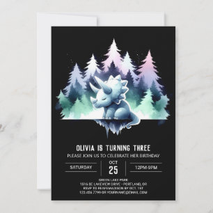 Invitation Chic Enchanted Triceratops Anniversaire